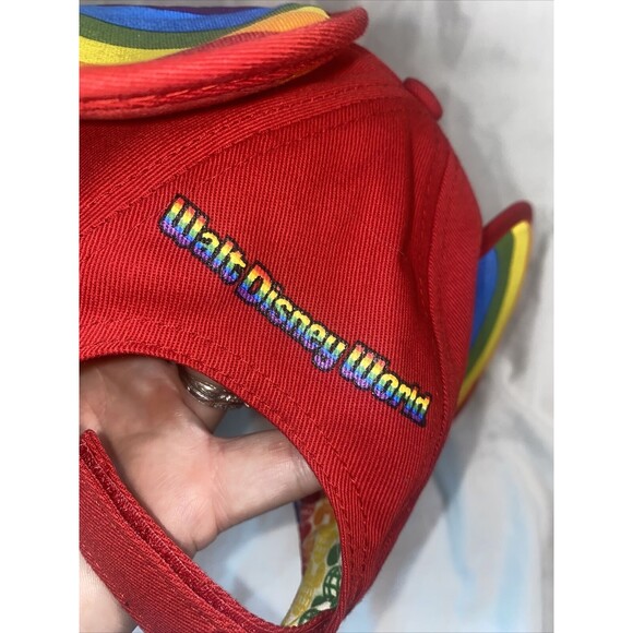 Disney World Rainbow Mickey Ears pride Baseball Red Cap Hat love Adult - Picture 7 of 9